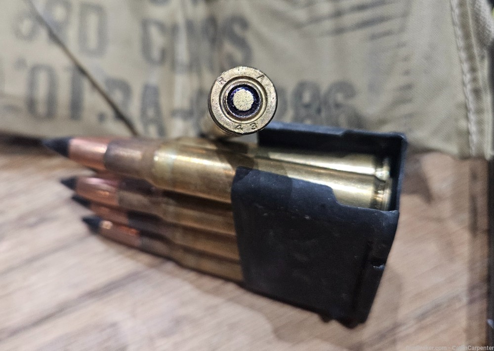 Rare Original WWII Remington 30 M2 AP on Garand Clips-img-1