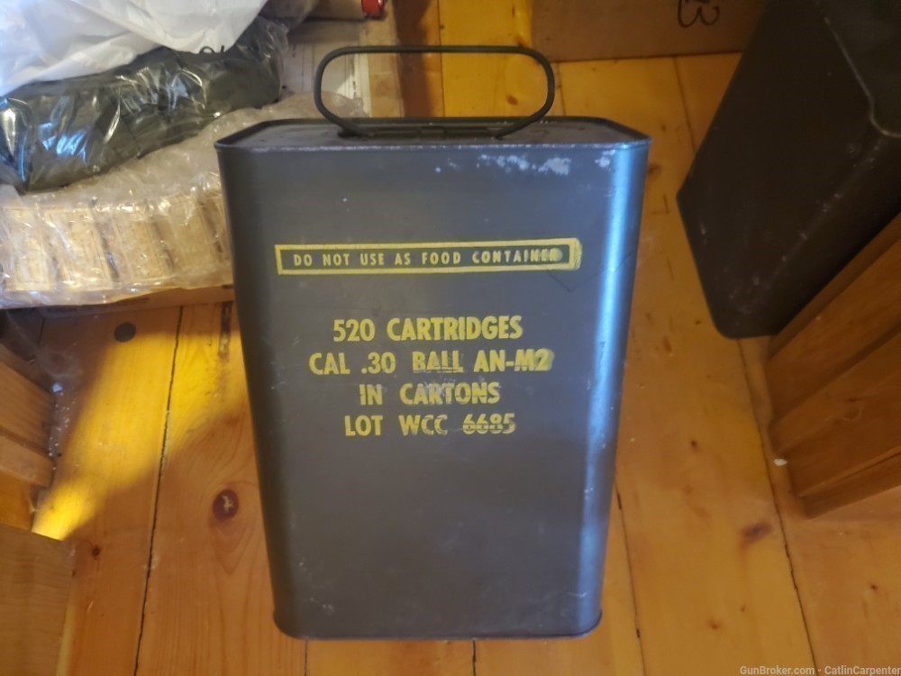Rare Original Can of WCC .30 AN M2 Ammo -img-0