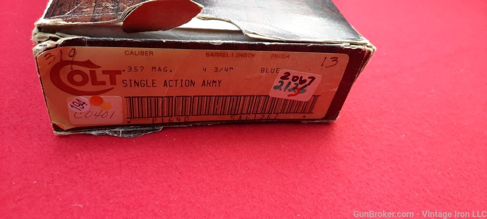 Colt Single Action Army *SAA* 4 3/4" .357 mag 1982 prod. with box! NR-img-31