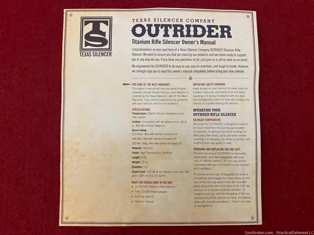 New Texas Silencer Outrider 300 mag Direct Thread 5/8x24 Silencer Titanium-img-21