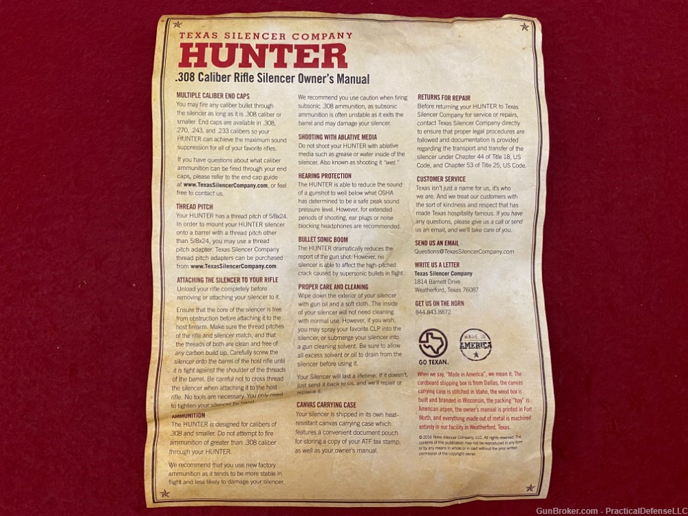 New Texas Silencer Hunter 300 mag Direct Thread 5/8x24 Silencer, wooden box-img-25