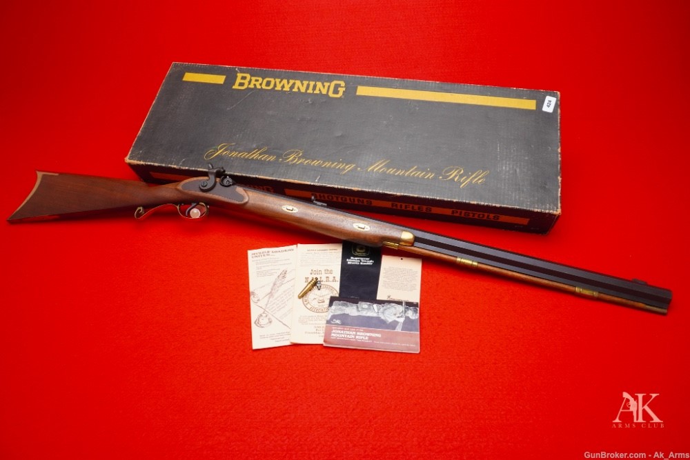 Browning Mountain Rifle Brass Model .54 Cal Rifle In Box Unfired Collector!-img-5