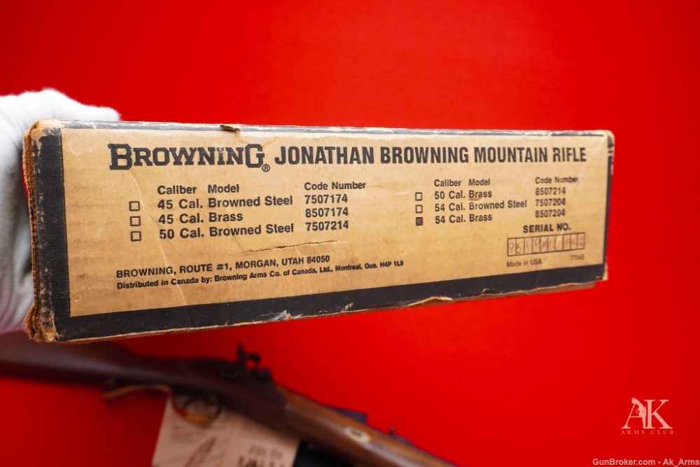 Browning Mountain Rifle Brass Model .54 Cal Rifle In Box Unfired Collector!-img-19