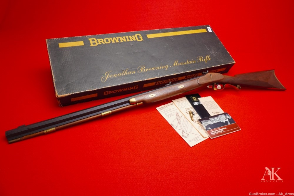 Browning Mountain Rifle Brass Model .54 Cal Rifle In Box Unfired Collector!-img-0