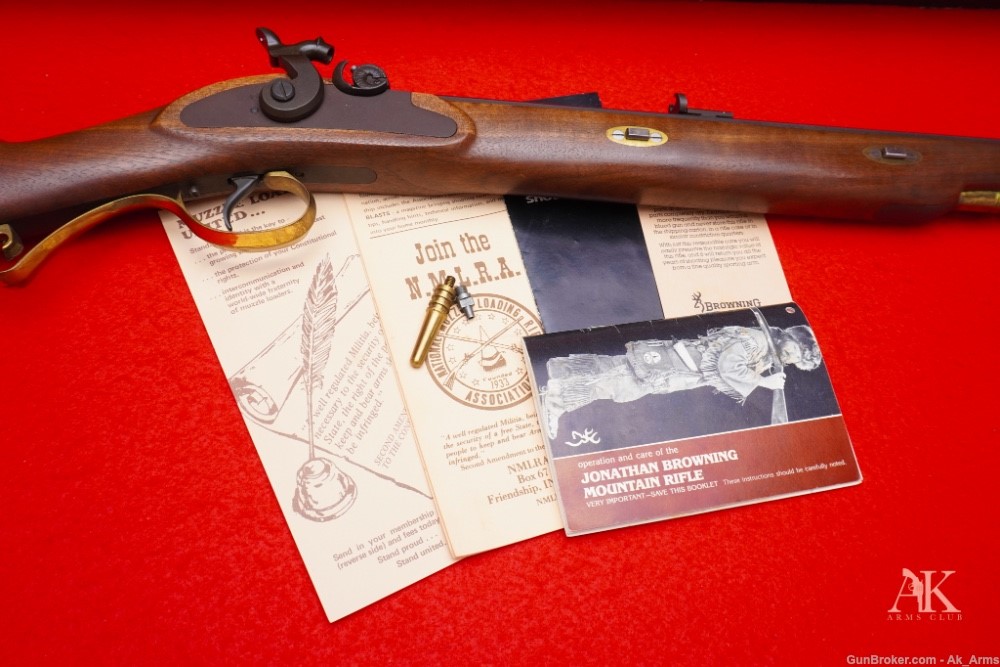 Browning Mountain Rifle Brass Model .54 Cal Rifle In Box Unfired Collector!-img-18