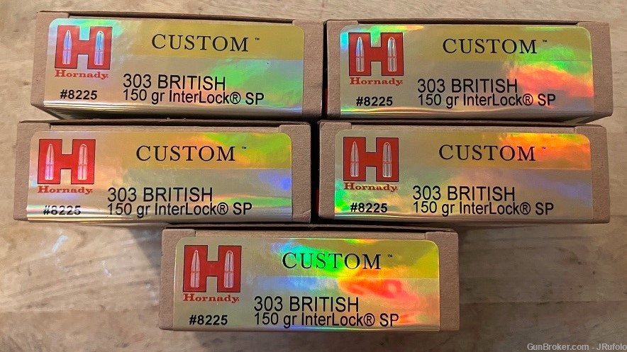 Hornady Custom .303 British 150 gr Interlock SP Ammunition 100 Rds-img-8