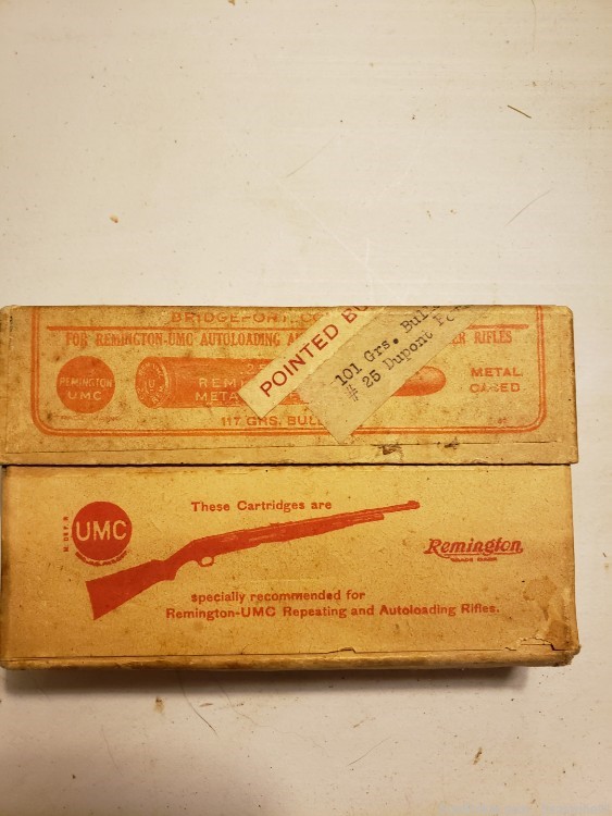 Vintage antique box of 25 Remington auto autoloading model 14 picture 19 rd-img-0