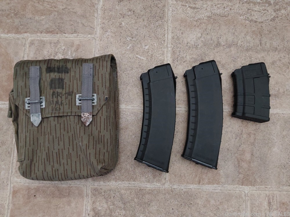 BULGARIAN CIRCLE 10 MAGAZINES W/POUCH AK-74 5.45X39MM ARSENAL SLR-104FR -img-1