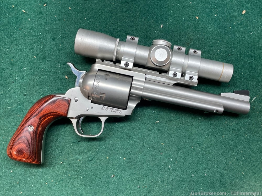 Freedom Arms Model 83 410 GNR 6" custom revolver w/ Silver Leupold M8 2x ER-img-0