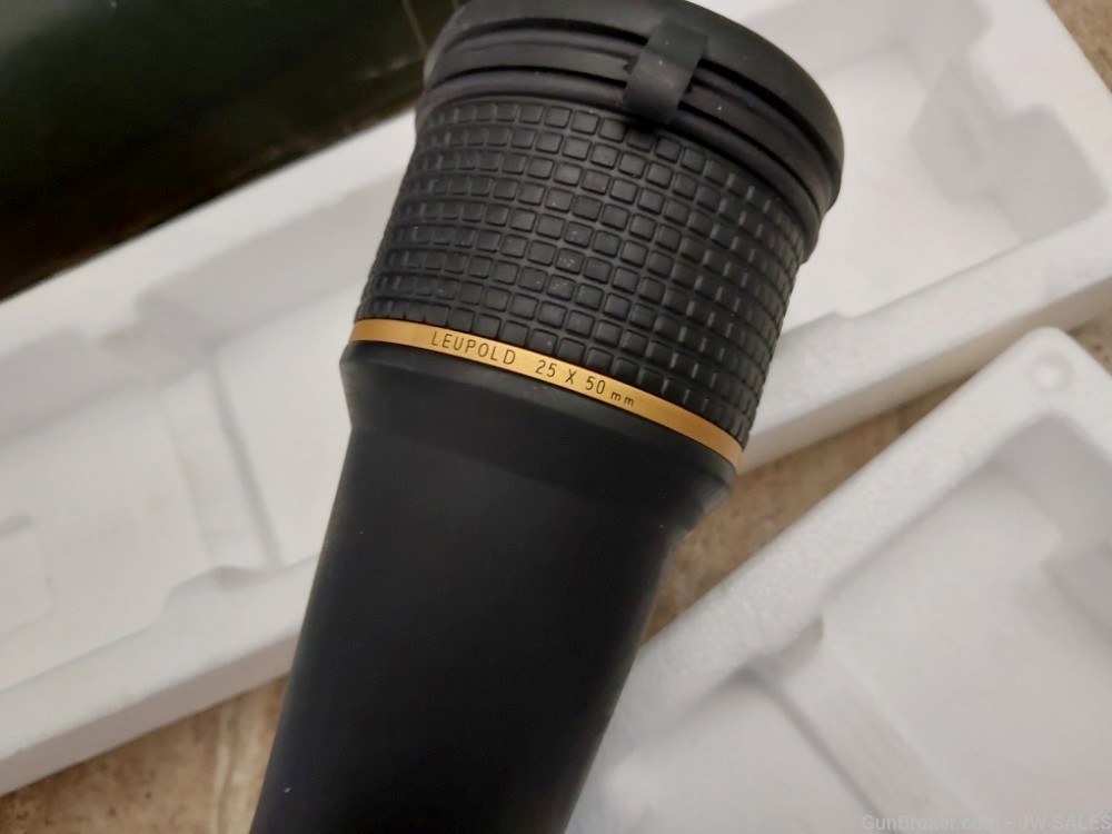LEUPOLD 25X50MM SPOTTING SCOPE GOLD RING MIL-DOT RETICLE ARMORED WITH BOX-img-8