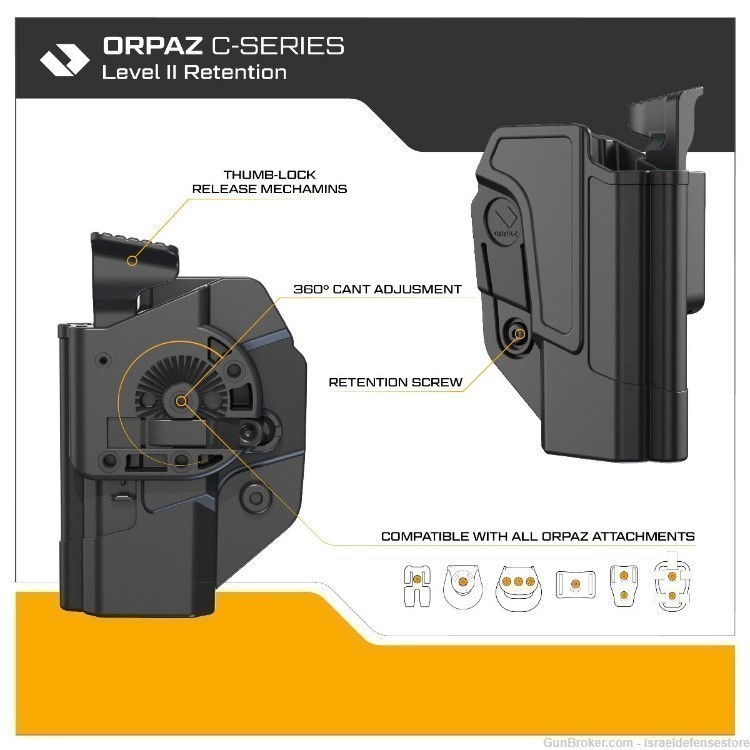 Orpaz C-Series Heckler & Koch USP OWB Level II Retention Holster-img-3