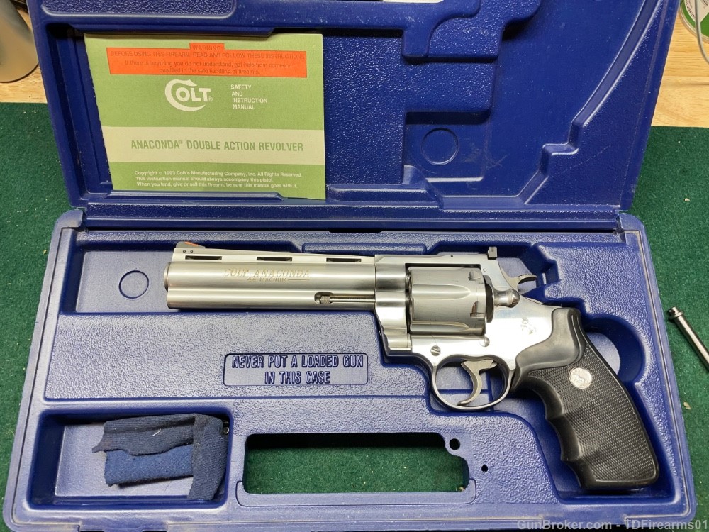 Colt Anaconda .44 magnum revolver 6" old style 90s era w/ original box-img-0