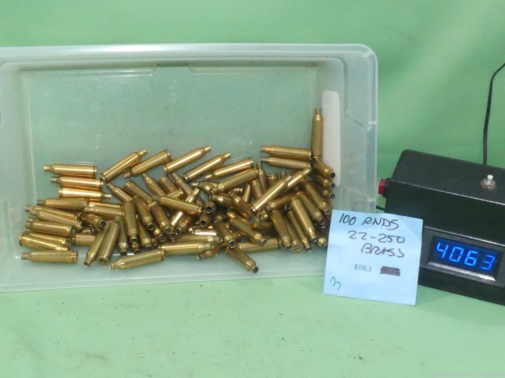 #4063 100 rounds used 22-250 brass-img-0