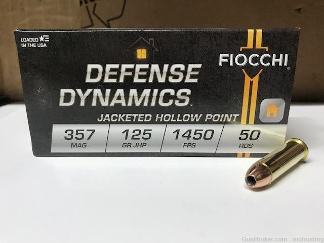 Fiocchi 357D 357 Mag 125gr JHP 500 Rounds-img-0