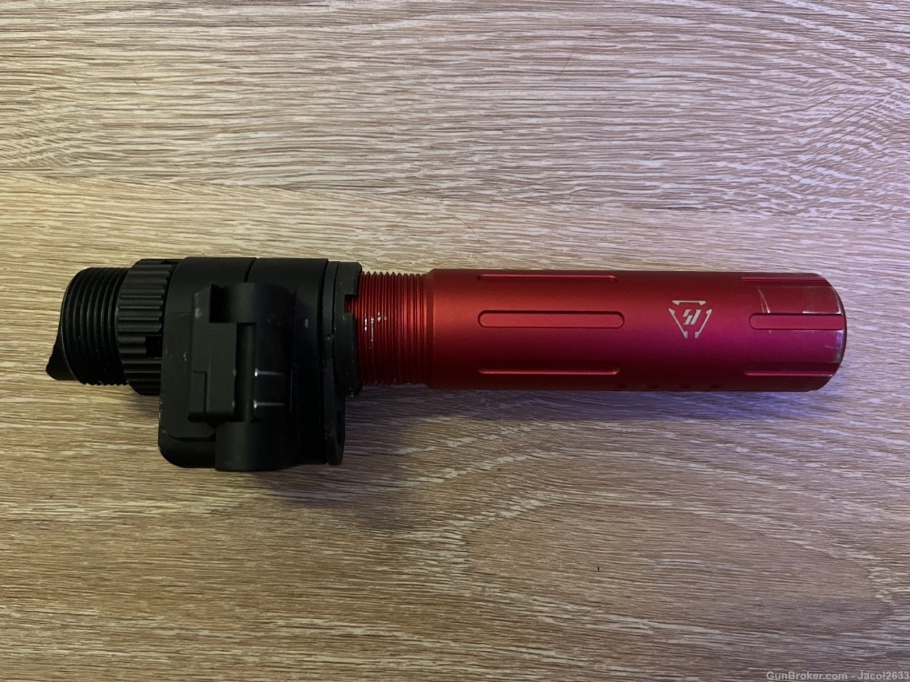 Sylvan Arms Folder, Strike Industries mini buffer tube (red), spring/buffer-img-2