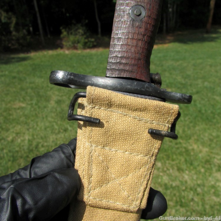 US SPRINGFIELD ARMORY MODEL 1905 BAYONET WITH CANVAS SCABBARD DATED 1914-img-13