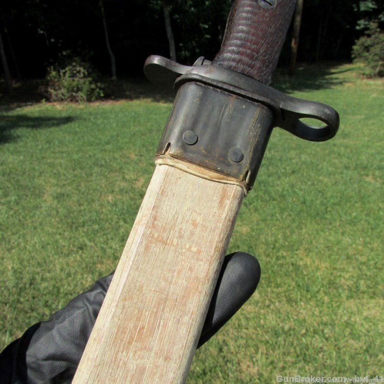 US SPRINGFIELD ARMORY MODEL 1905 BAYONET WITH CANVAS SCABBARD DATED 1920-img-32