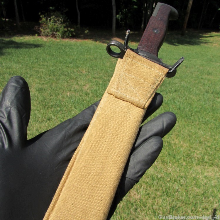 US SPRINGFIELD ARMORY MODEL 1905 BAYONET WITH CANVAS SCABBARD DATED 1920-img-23