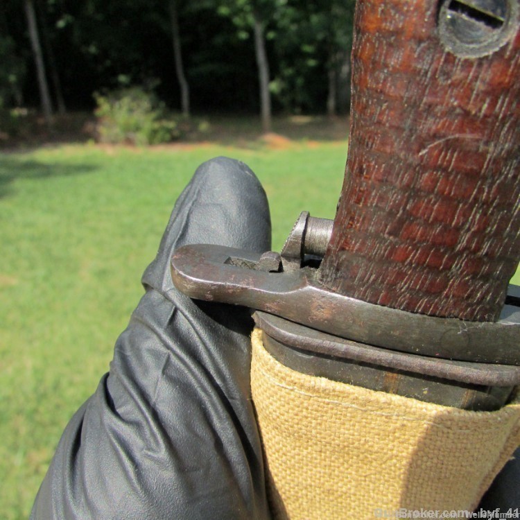 US SPRINGFIELD ARMORY MODEL 1905 BAYONET WITH CANVAS SCABBARD DATED 1920-img-14