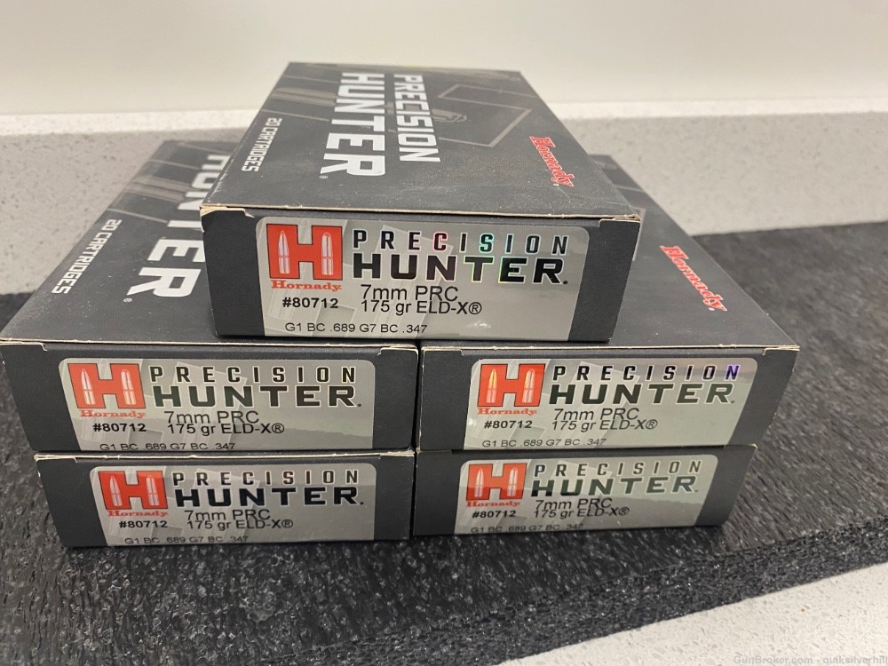 100 Rounds Factory New Hornady Precision Hunter 7mm PRC 175 Gr ELD-X -img-0