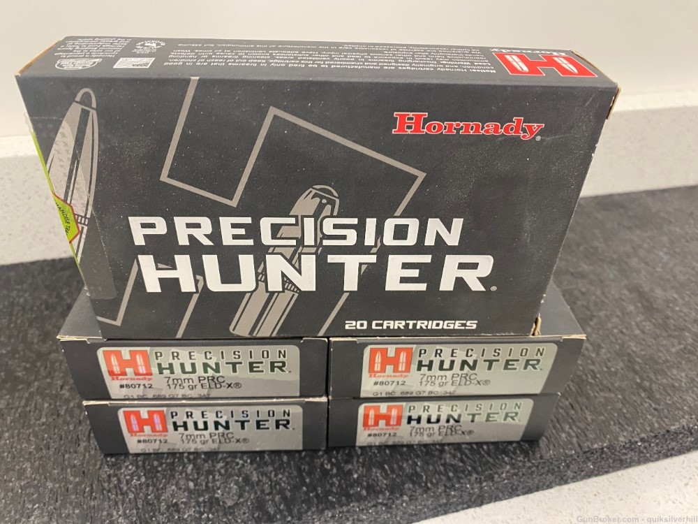 100 Rounds Factory New Hornady Precision Hunter 7mm PRC 175 Gr ELD-X -img-1