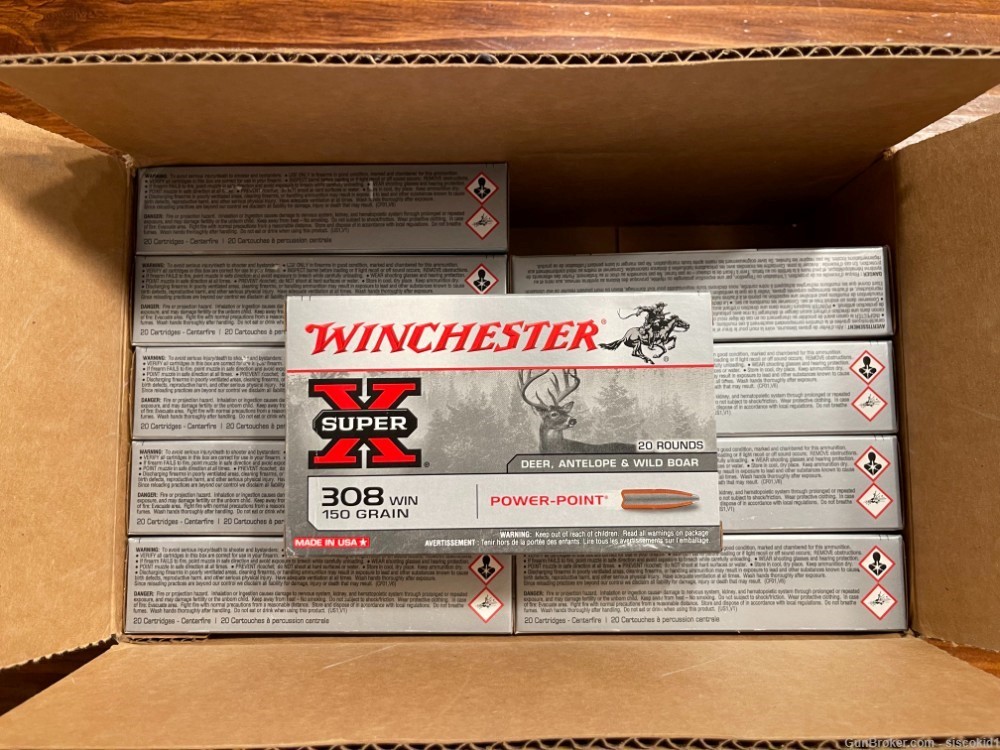 .308 150gr Winchester Power Point 200rds NO RESERVE-img-0