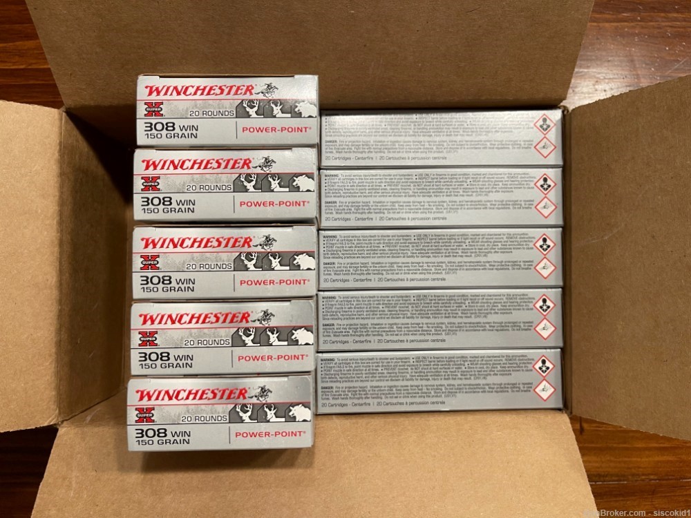 .308 150gr Winchester Power Point 200rds NO RESERVE-img-1