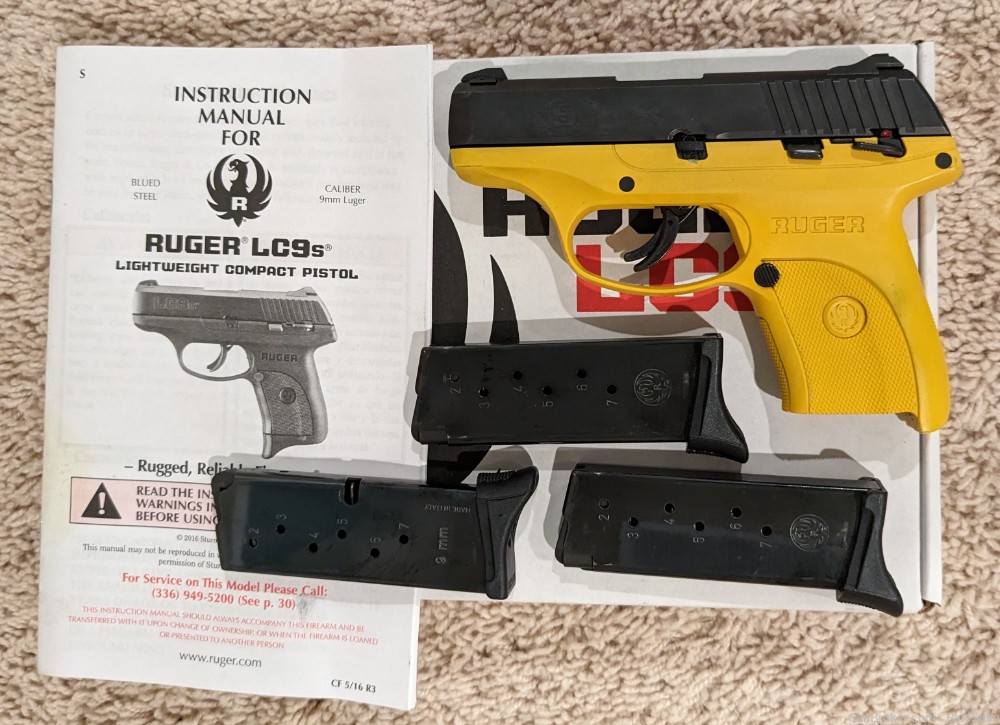 Ruger LC9S, 9mm, 7 round, Contractor Yellow, USED-img-4