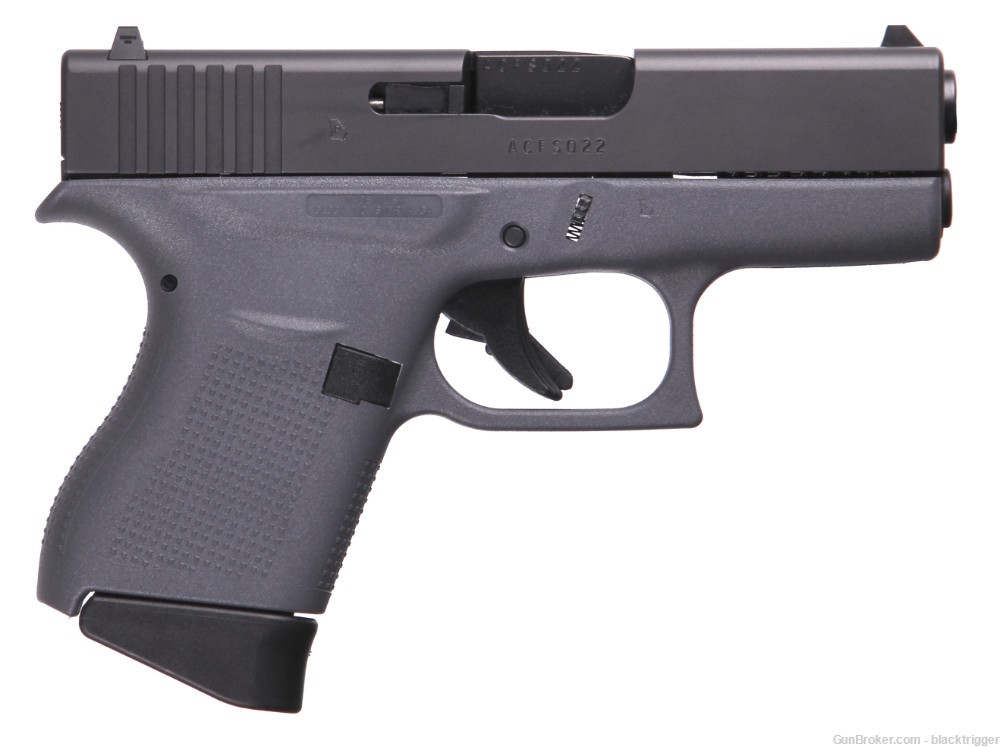 Glock UI4350201GF G43 Subcompact 9mm 3.39" 6+1 Black Slide Gray Frame Grip -img-1