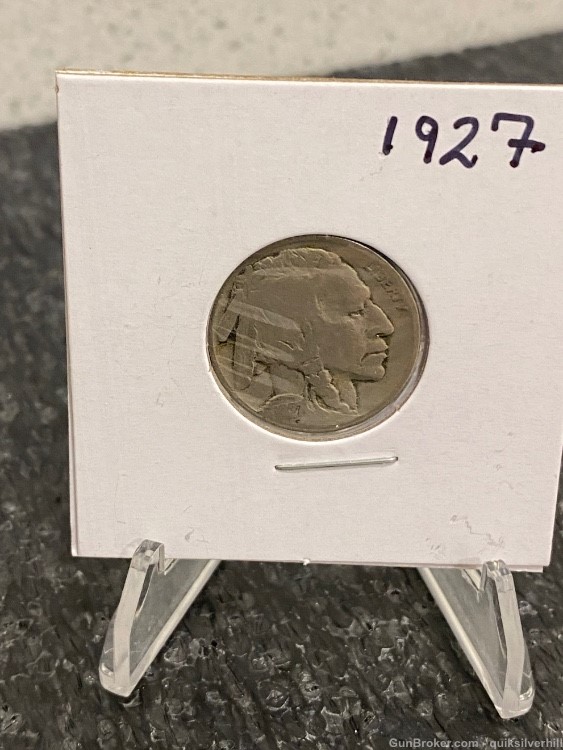 Awesome 1927 Buffalo Nickel 5 Cents-img-0