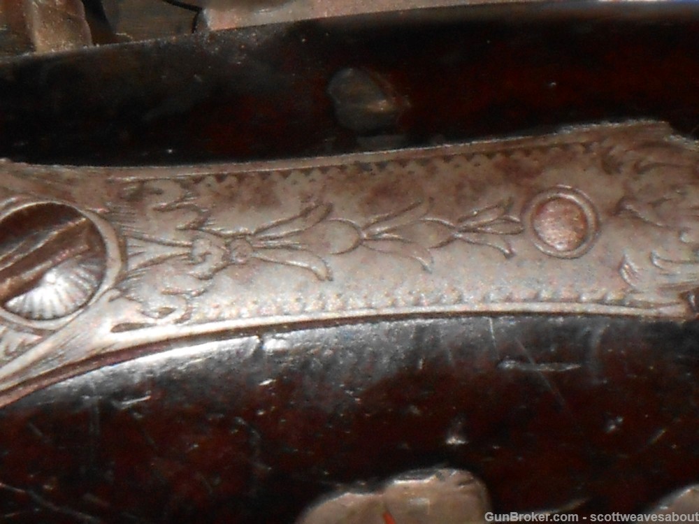 18th C. Silver Mounted Queen Ann Flintlock Pistol Joseph Griffin 1739-1772-img-32
