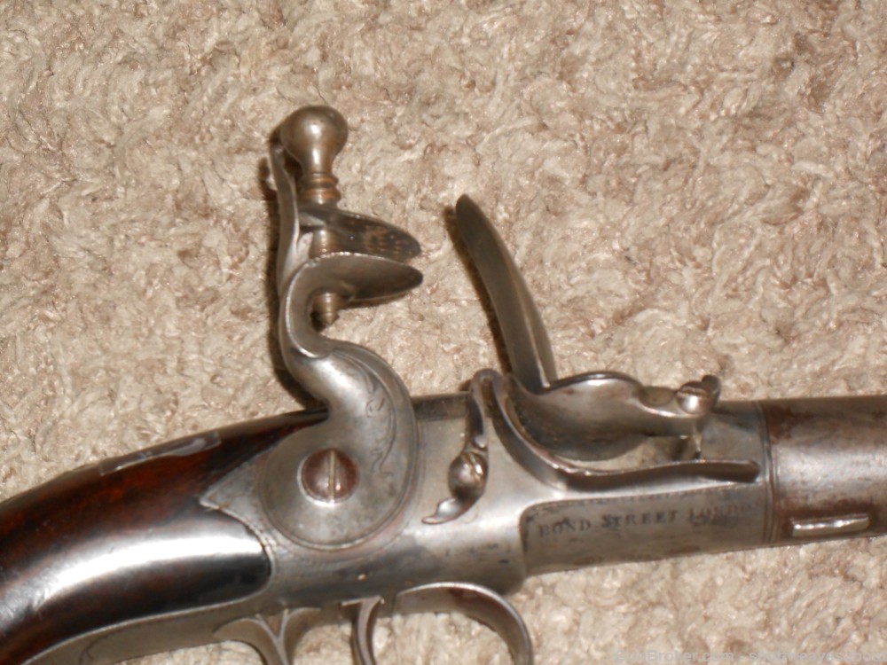 18th C. Silver Mounted Queen Ann Flintlock Pistol Joseph Griffin 1739-1772-img-11