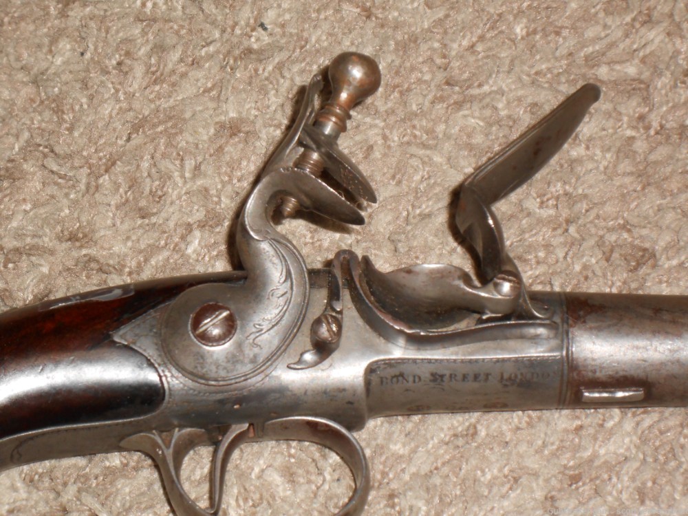 18th C. Silver Mounted Queen Ann Flintlock Pistol Joseph Griffin 1739-1772-img-9