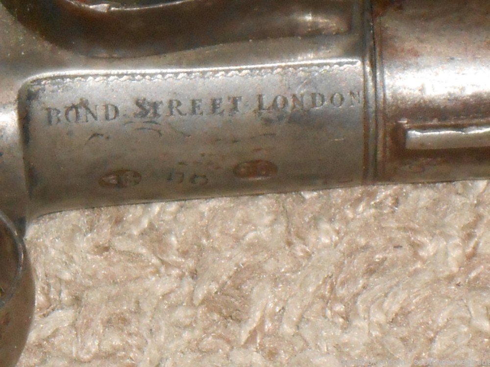 18th C. Silver Mounted Queen Ann Flintlock Pistol Joseph Griffin 1739-1772-img-48