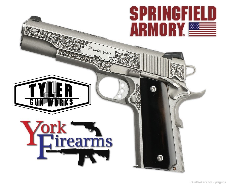 Springfield Tyler Gun Works 1911 Garrison Engraved Premier 45ACP PX9420STGW-img-0