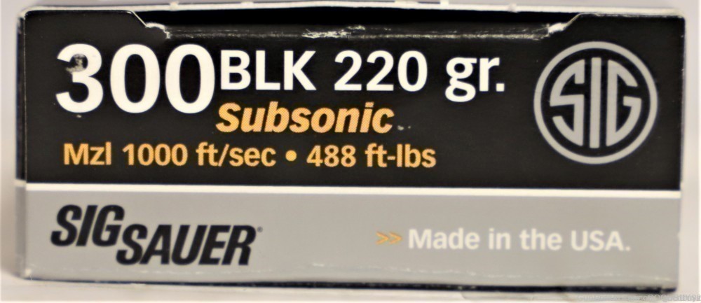 SIG SAUER ELITE SUBSONIC 300 BLK OUT E300A2 220GR MATCH GRADE 60RDS SALE -img-1