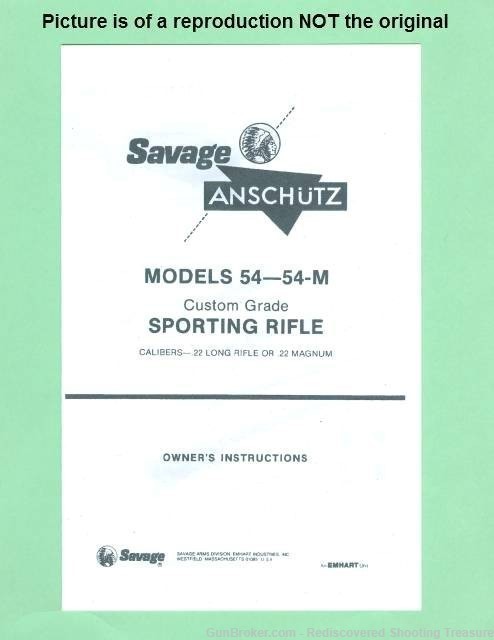Savage Anschutz 54 Factory Hang Tag Repro-img-0