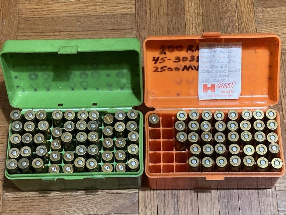 358 Win SP Soft Point Rifle Ammo 74 rds Mixed Reloaded Formed 308-img-0