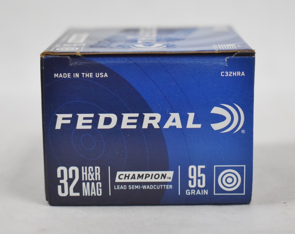 20 RDS FEDERAL 32 H&R MAG 95 GRAIN LEAD SEMI-WADCUTTER AMMO C32HRA NIB SALE-img-1