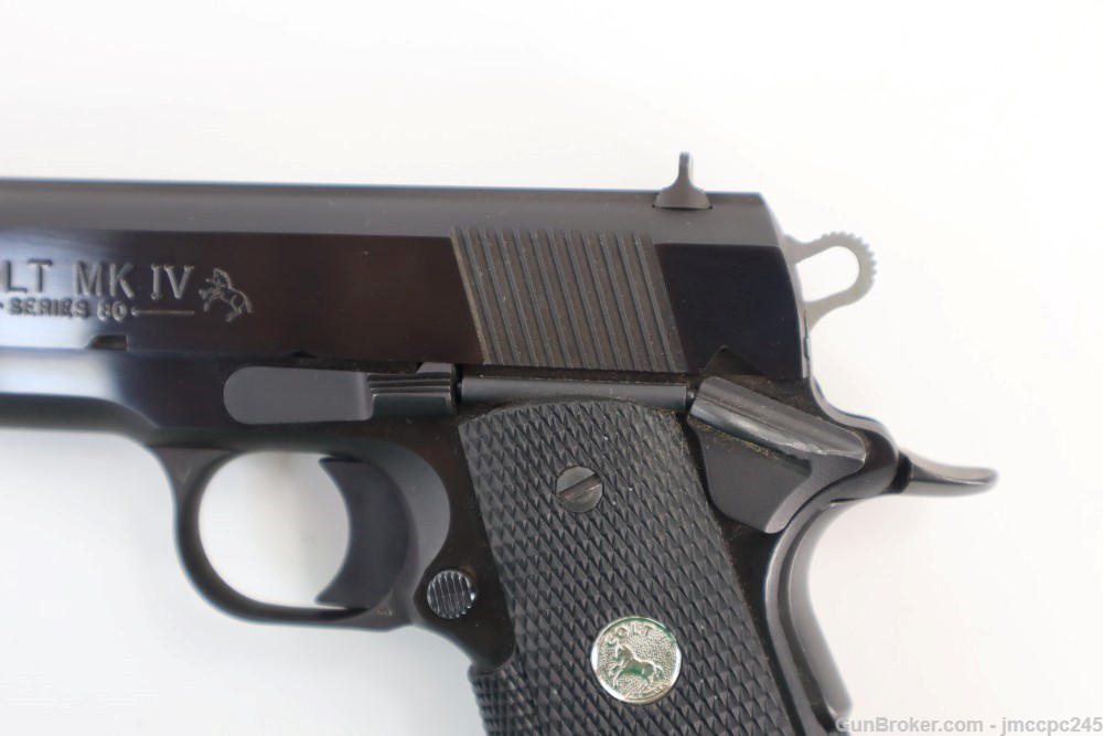 Rare Nice Colt 1911 Government Ehanced Model 9x23 Win Semi Auto Pistol 5"-img-8