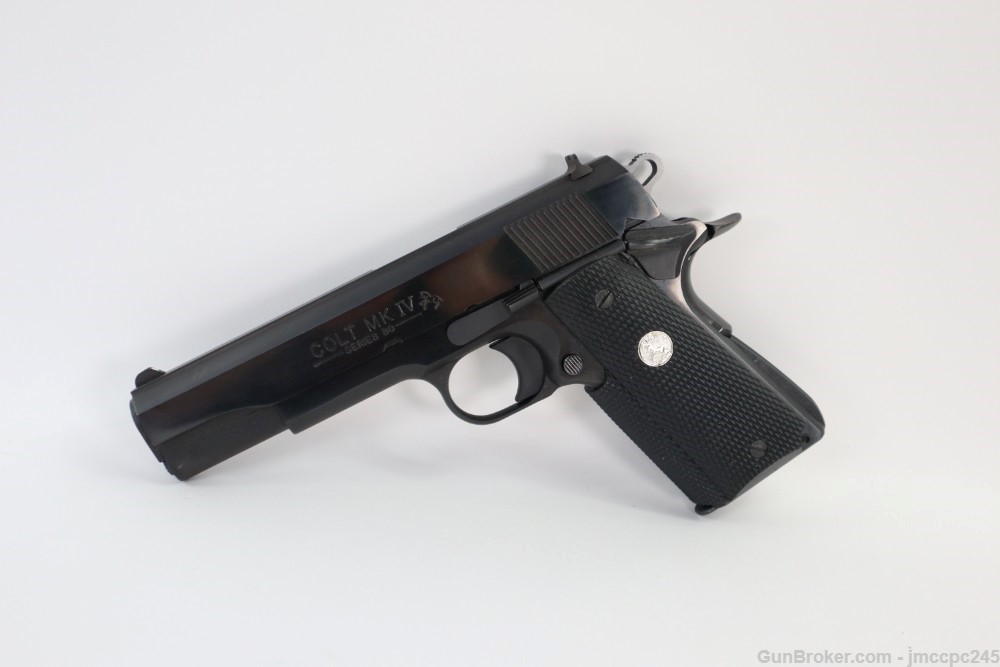 Rare Nice Colt 1911 Government Ehanced Model 9x23 Win Semi Auto Pistol 5"-img-4
