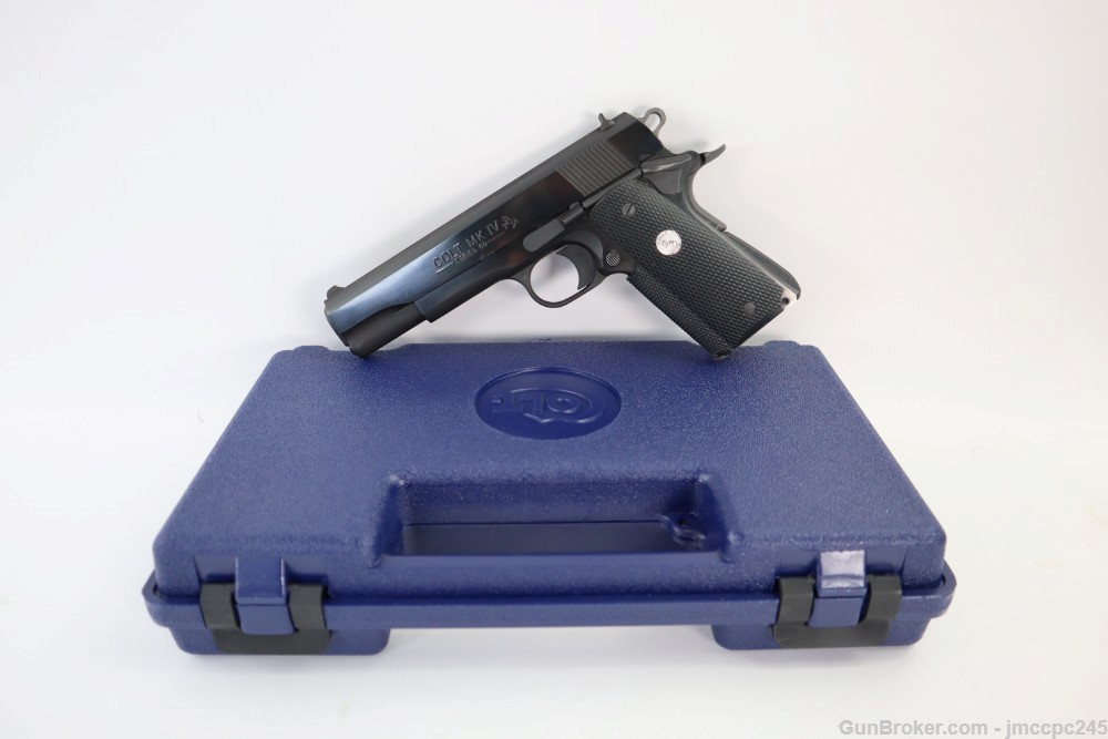 Rare Nice Colt 1911 Government Ehanced Model 9x23 Win Semi Auto Pistol 5"-img-0