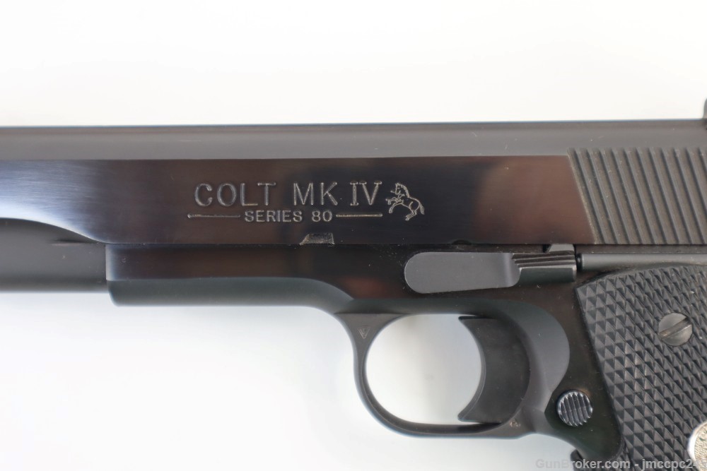 Rare Nice Colt 1911 Government Ehanced Model 9x23 Win Semi Auto Pistol 5"-img-9