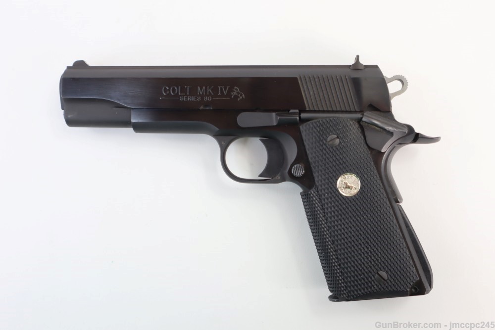 Rare Nice Colt 1911 Government Ehanced Model 9x23 Win Semi Auto Pistol 5"-img-6