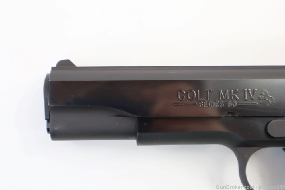 Rare Nice Colt 1911 Government Ehanced Model 9x23 Win Semi Auto Pistol 5"-img-10