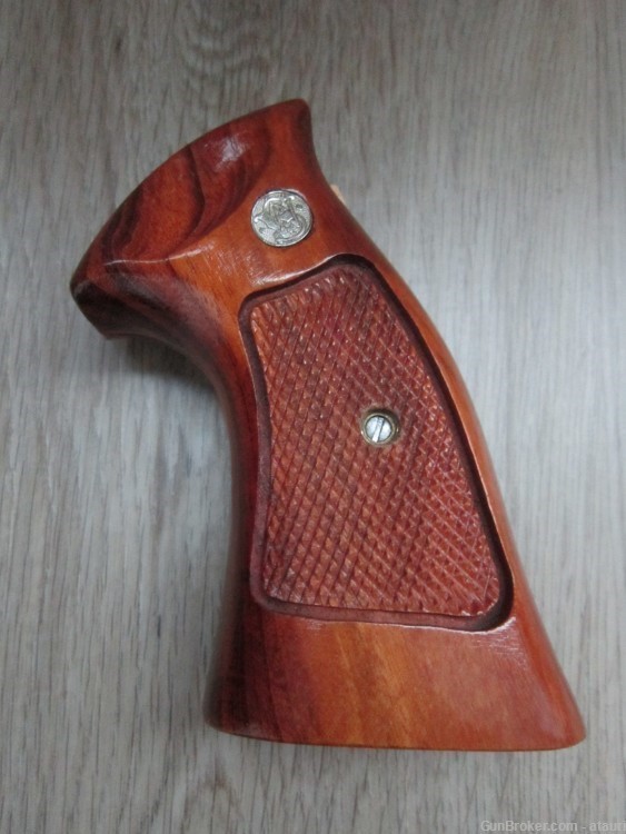 S&W K L Frame Grips NOS Goncalo Alves Target Football Cut Smith & Wesson -img-3