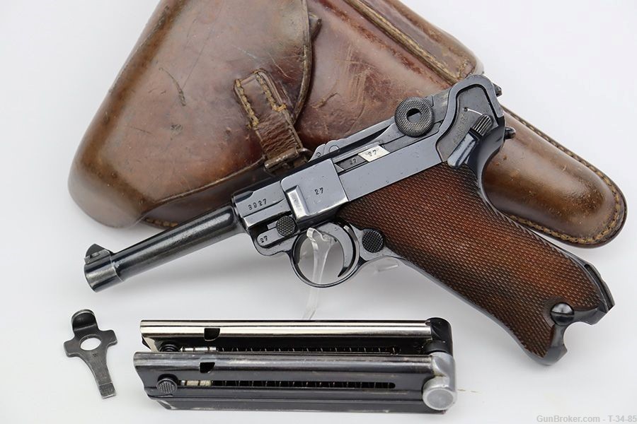 1938 P08 Luger Full Rig in Excellent Condition with One Matching Magazine-img-0