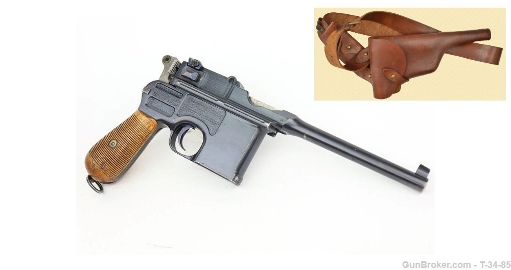 Unissued 1915 German Imperial Army C96 Mauser with Original Leather Holster-img-0