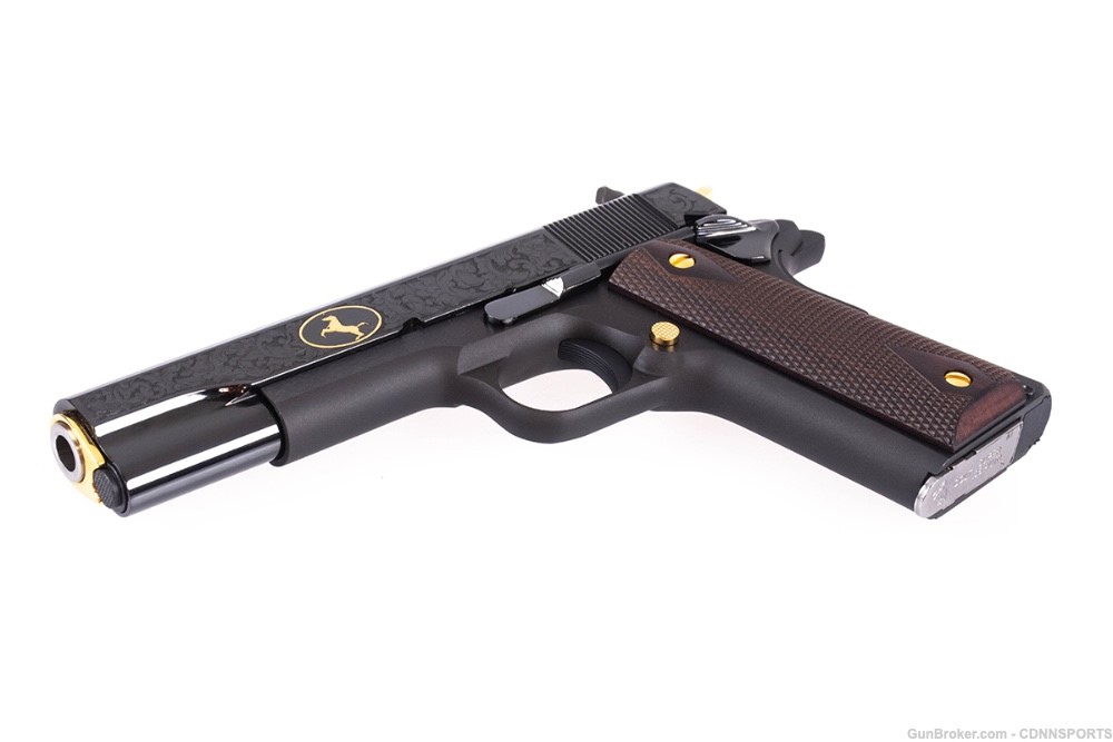 Colt 1911 Heritage Edition 38 Super 70 Series ENGRAVED ROYAL BLUE w/GOLD-img-2