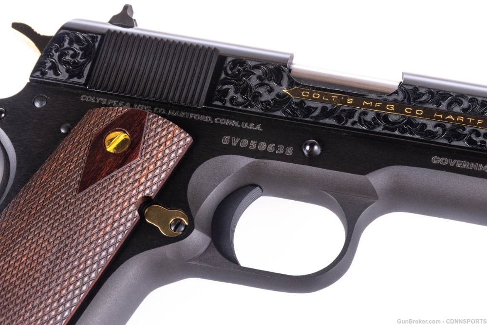 Colt 1911 Heritage Edition 38 Super 70 Series ENGRAVED ROYAL BLUE w/GOLD-img-6